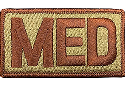 USAF MED Letters (Medical) Spice Brown OCP Scorpion Patch With Velcro